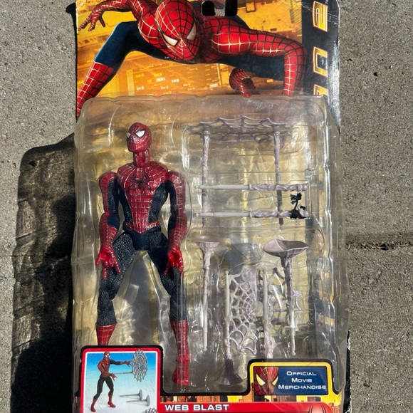 Marvel Spider-Man 2 WEB BLAST Spider-Man Articulated Figure Toy Biz 2004 RARE - Picture 1 of 10